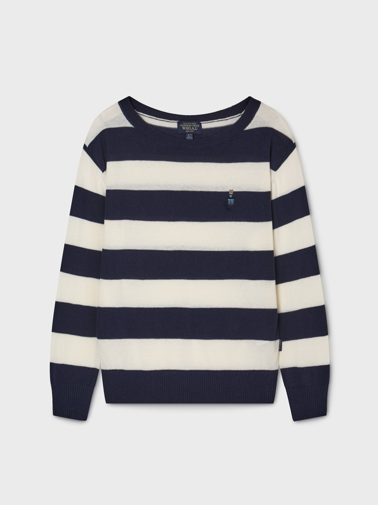 【直播】 WHO.A.U LX041437 Steve寬鬆條紋長袖上衣