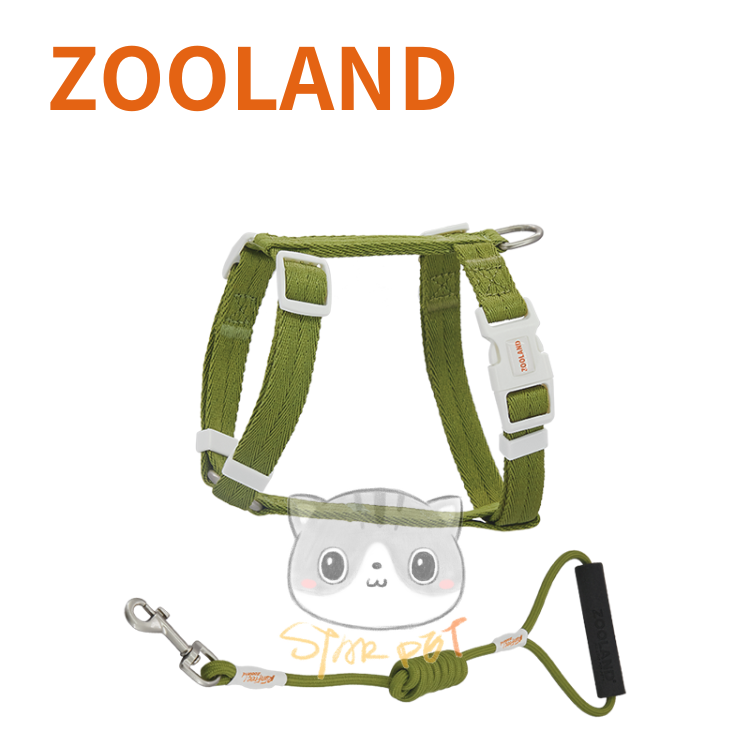 Zooland 貓咪牽引繩 橄欖綠色 S
