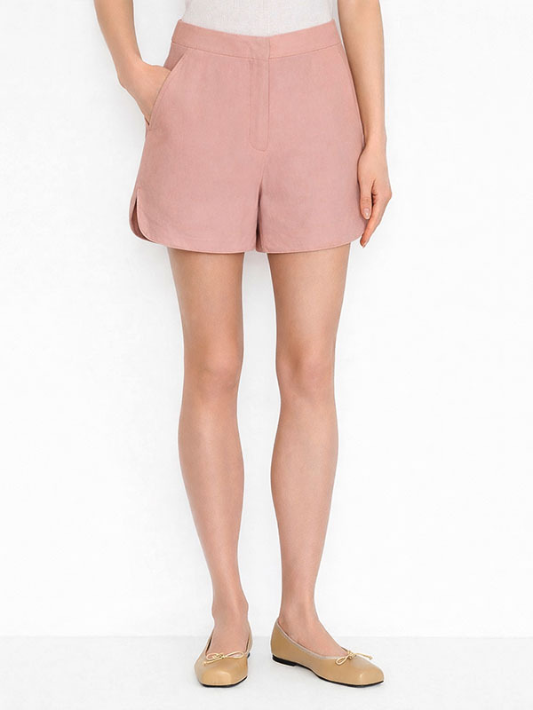 LIVIANA CONTI  亞麻混紡短褲(粉膚)