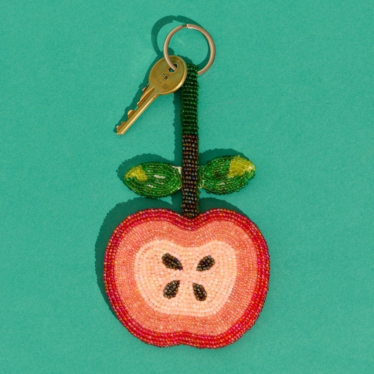 英國 The Jacksons 手工串珠鑰匙圈 Apple