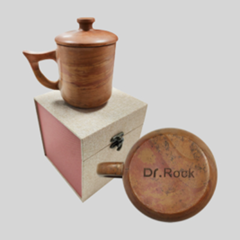 (7087) 特選多晶體 紅砭石  能量水杯  350ML