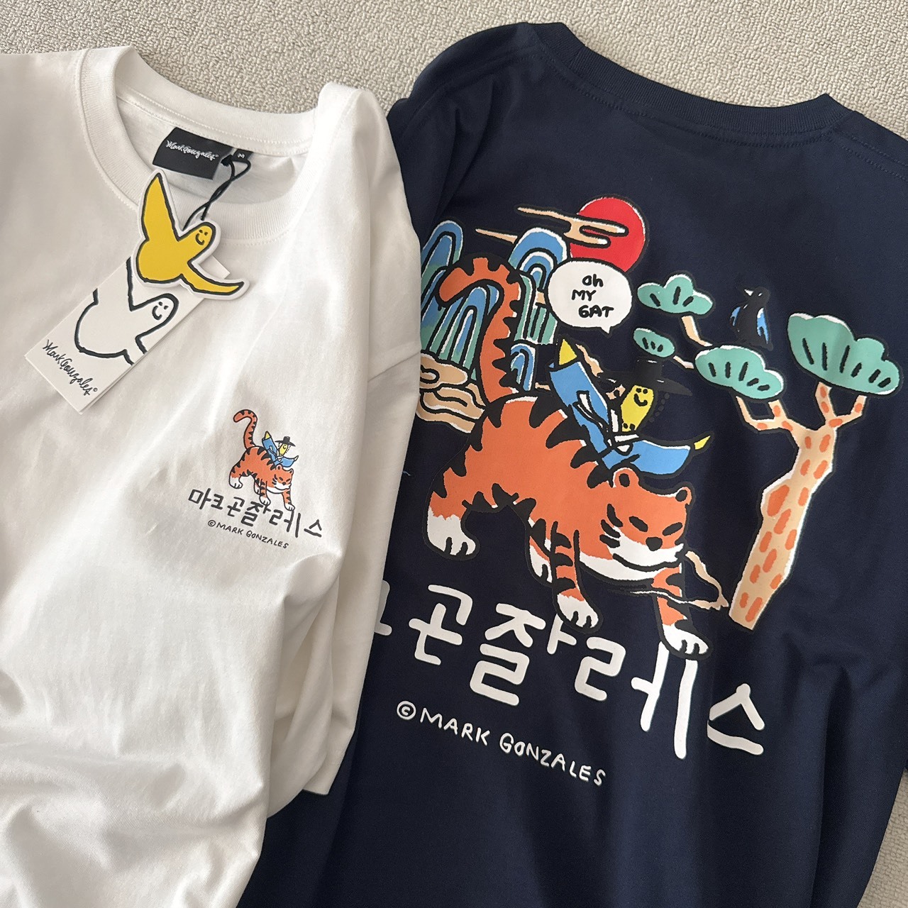 （現貨）韓牌 Mark Gonzales 卡通 小飛人 老虎 短T Z262UST590