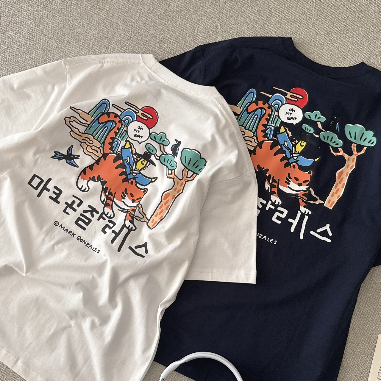 （現貨）韓牌 Mark Gonzales 卡通 小飛人 老虎 短T Z262UST590