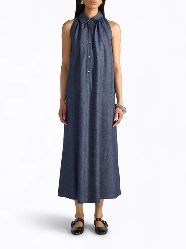 LIVIANA CONTI  長款無袖牛仔連身裙