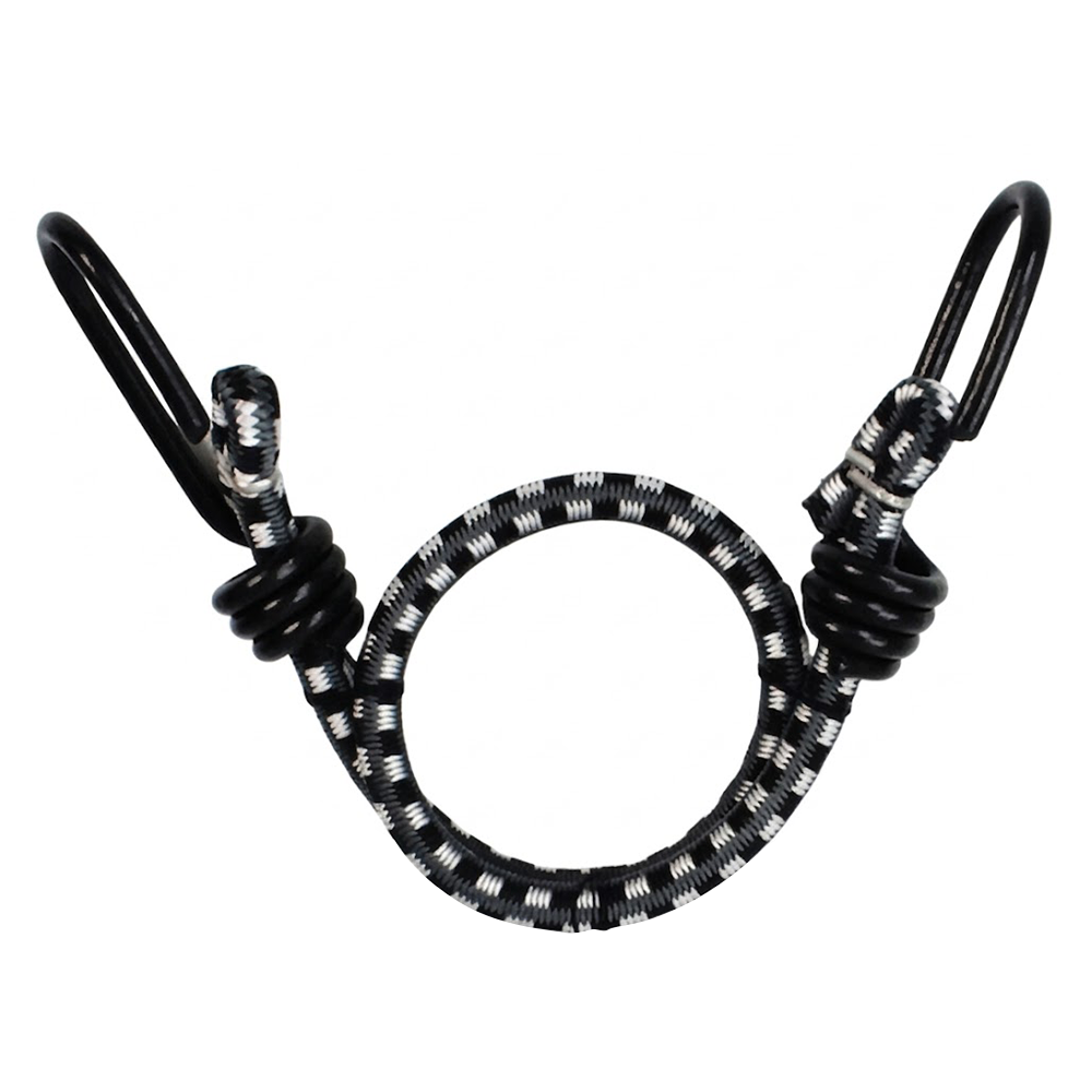 【SafeStraps】Black, Gray & White Design Bungee Strap (46cm) | Vinyl-Coated Steel Hooks | Anti-Scratch | Durable Elastic | Motorcycle Cargo Tie-Down