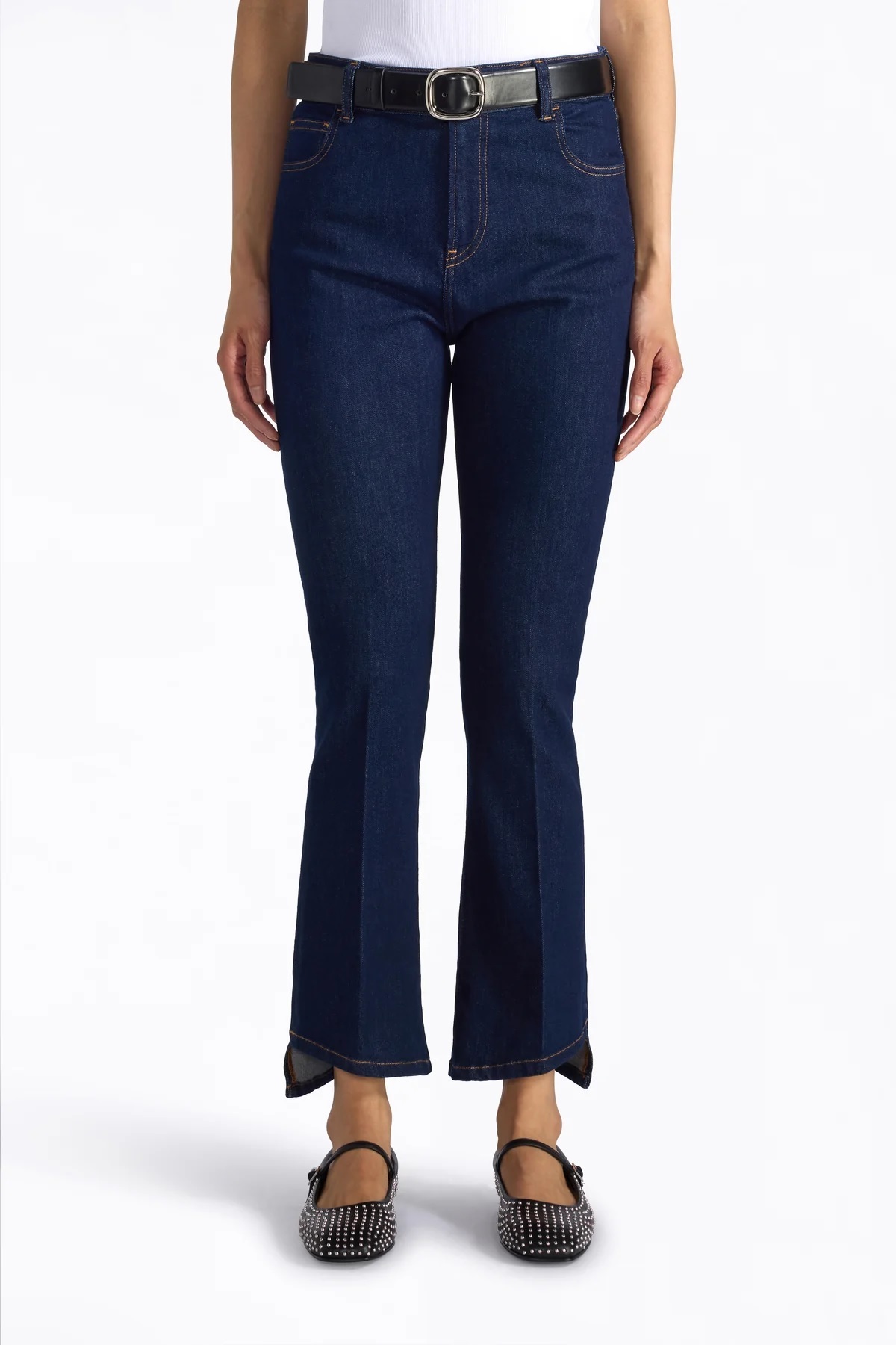 LIVIANA CONTI  褲口斜切喇叭牛仔褲