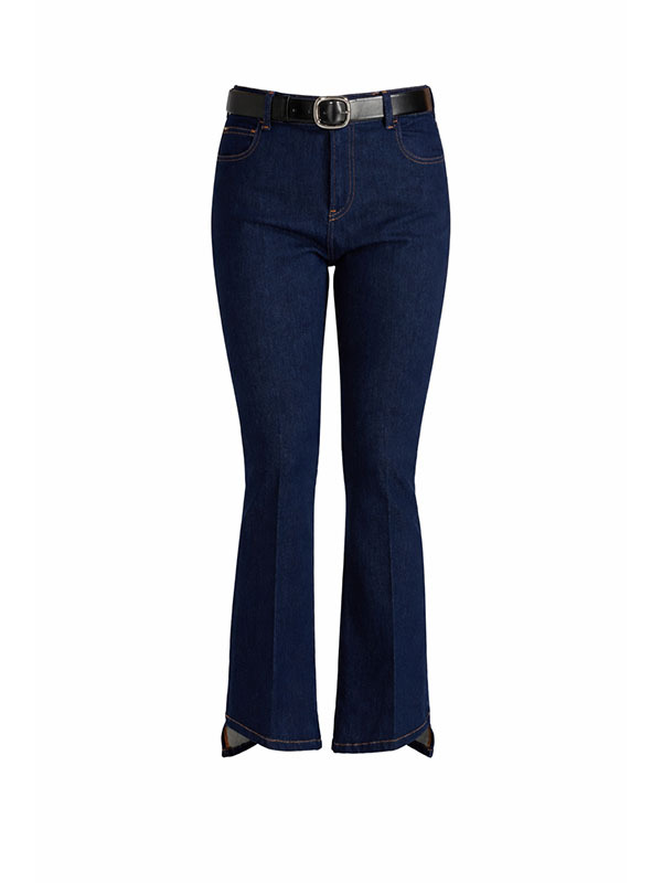 LIVIANA CONTI  褲口斜切喇叭牛仔褲