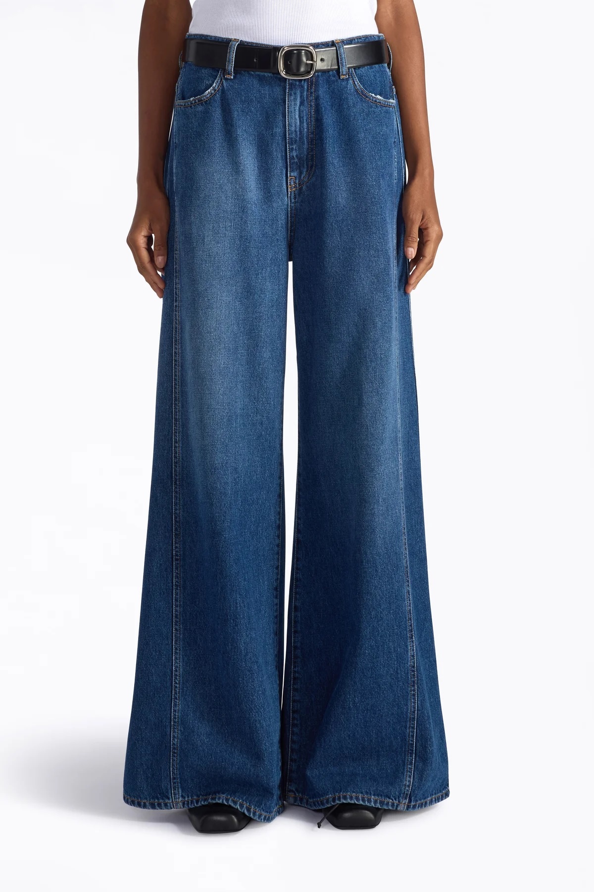 LIVIANA CONTI  拼接牛仔寬褲