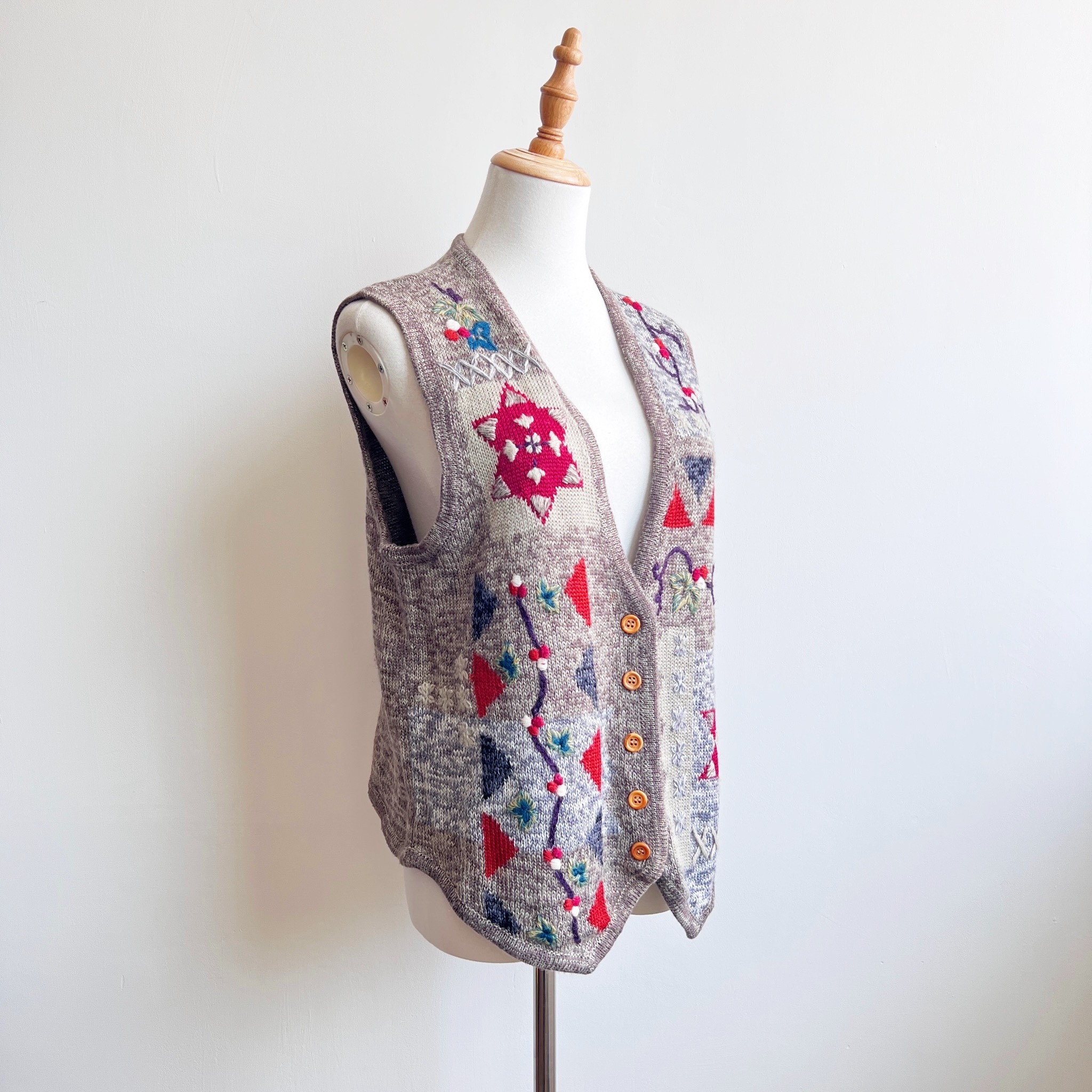 民謠星花針織羊毛背心