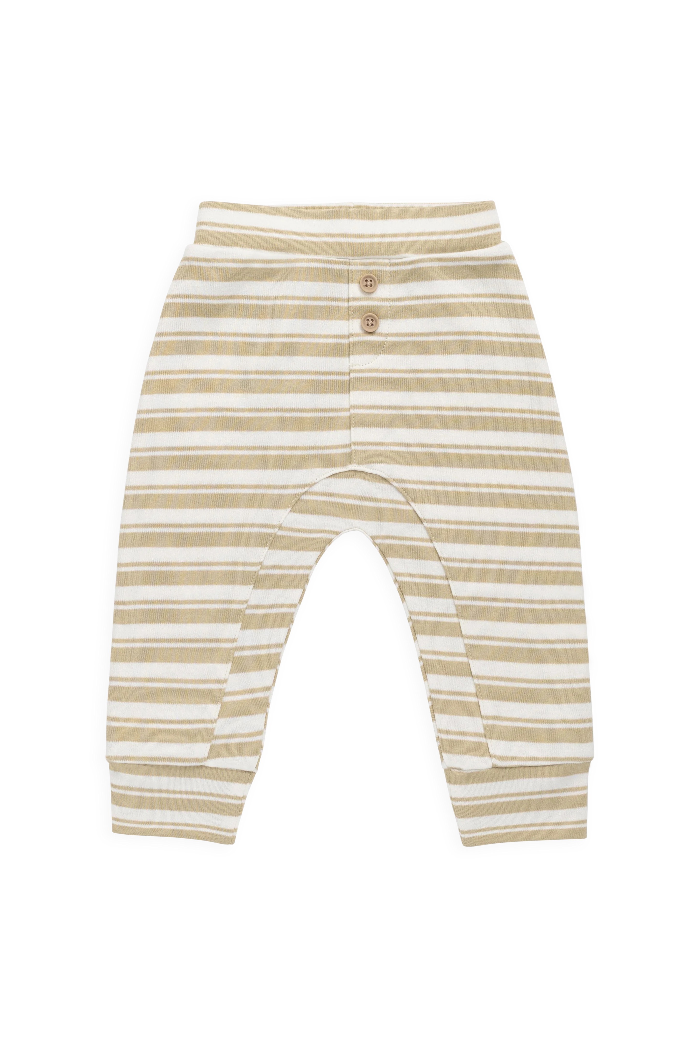 【預購】JAMIE KAY -Pima Cotton Wesley Pant-Double Stripe Hay （Cloud）