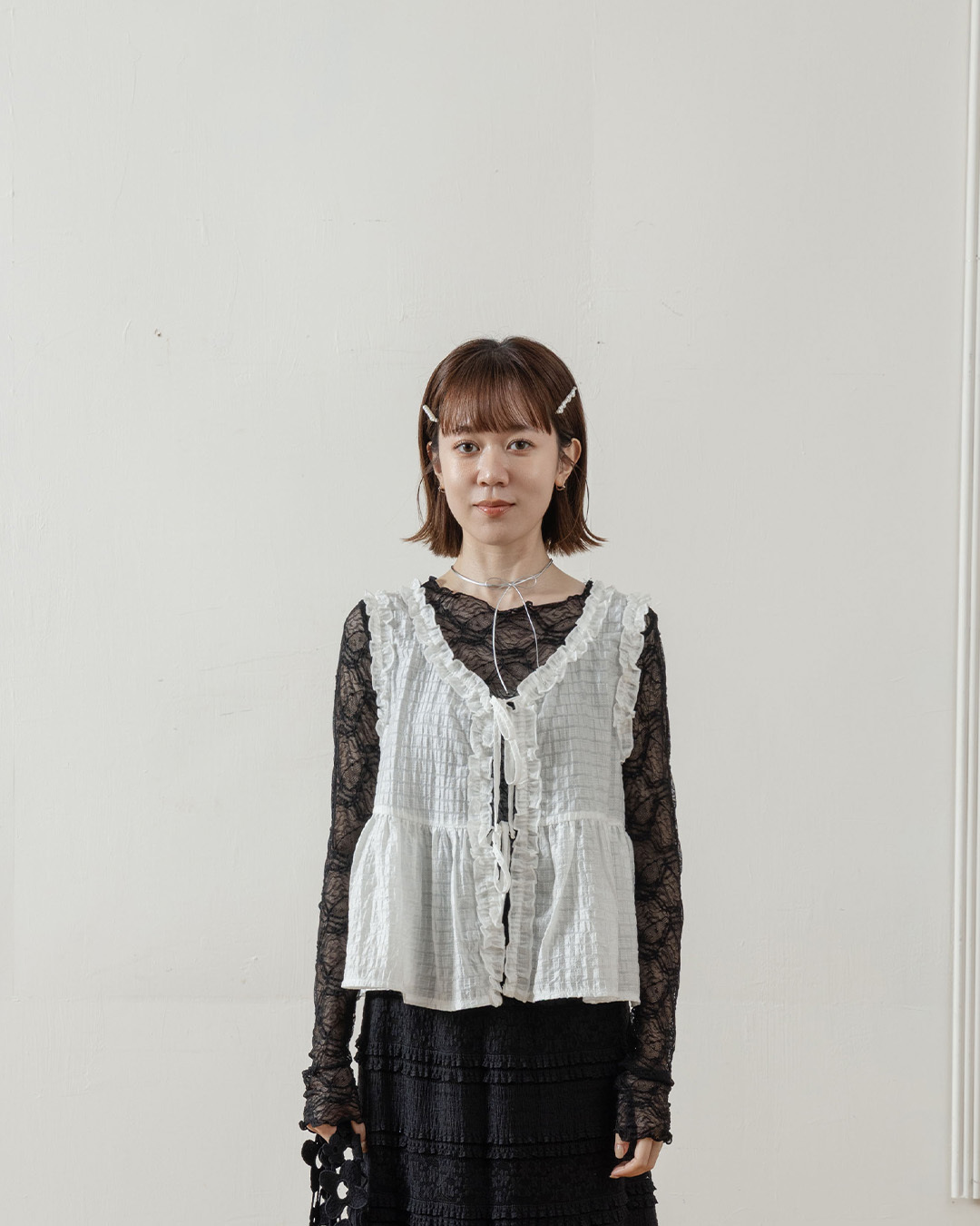 3D ruffled textured lace-up cover-up vest, available in three colors【01099563】in stock+pre-order