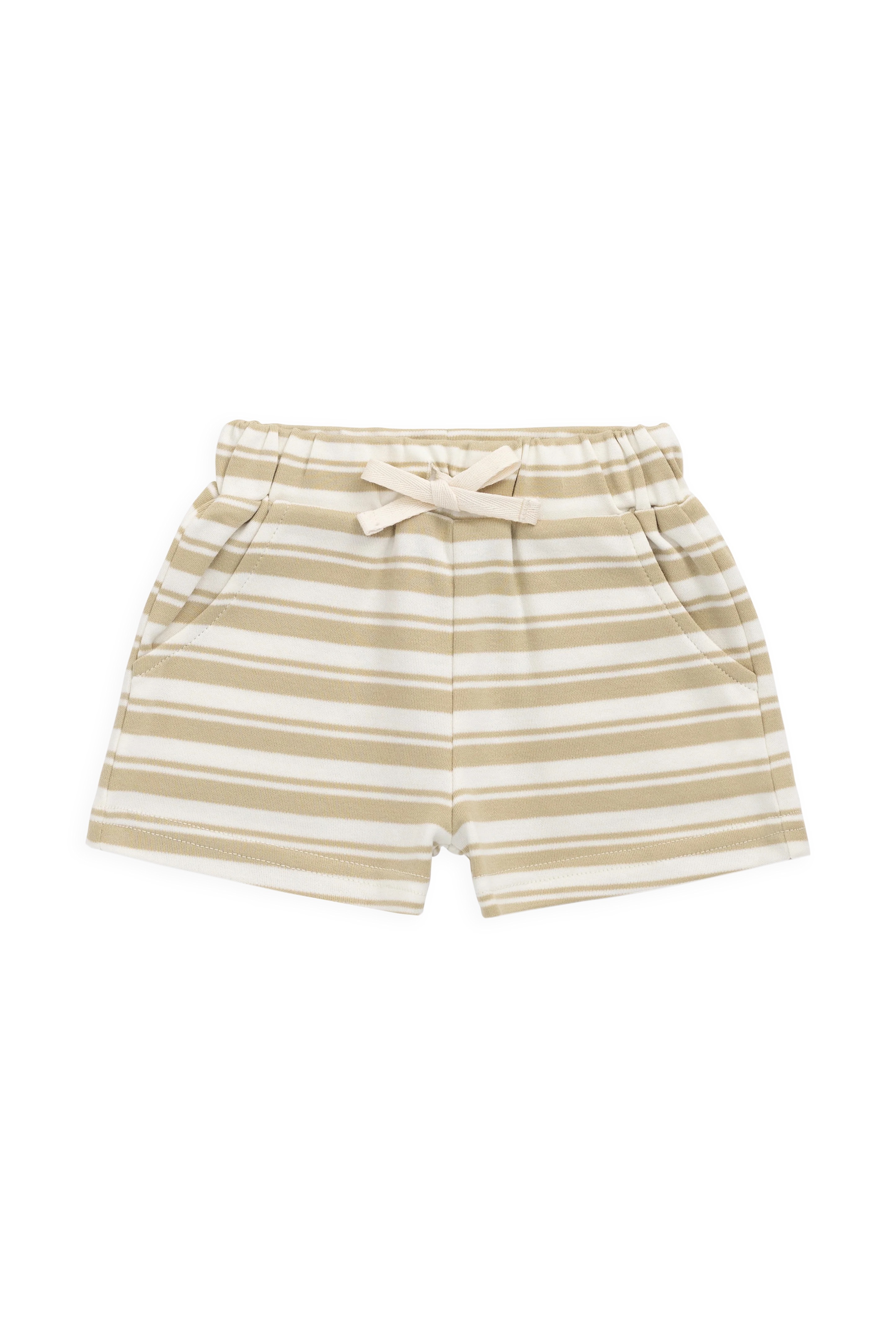 【預購】JAMIE KAY -Pima Cotton Wesley Short-Double Stripe Hay （Cloud）