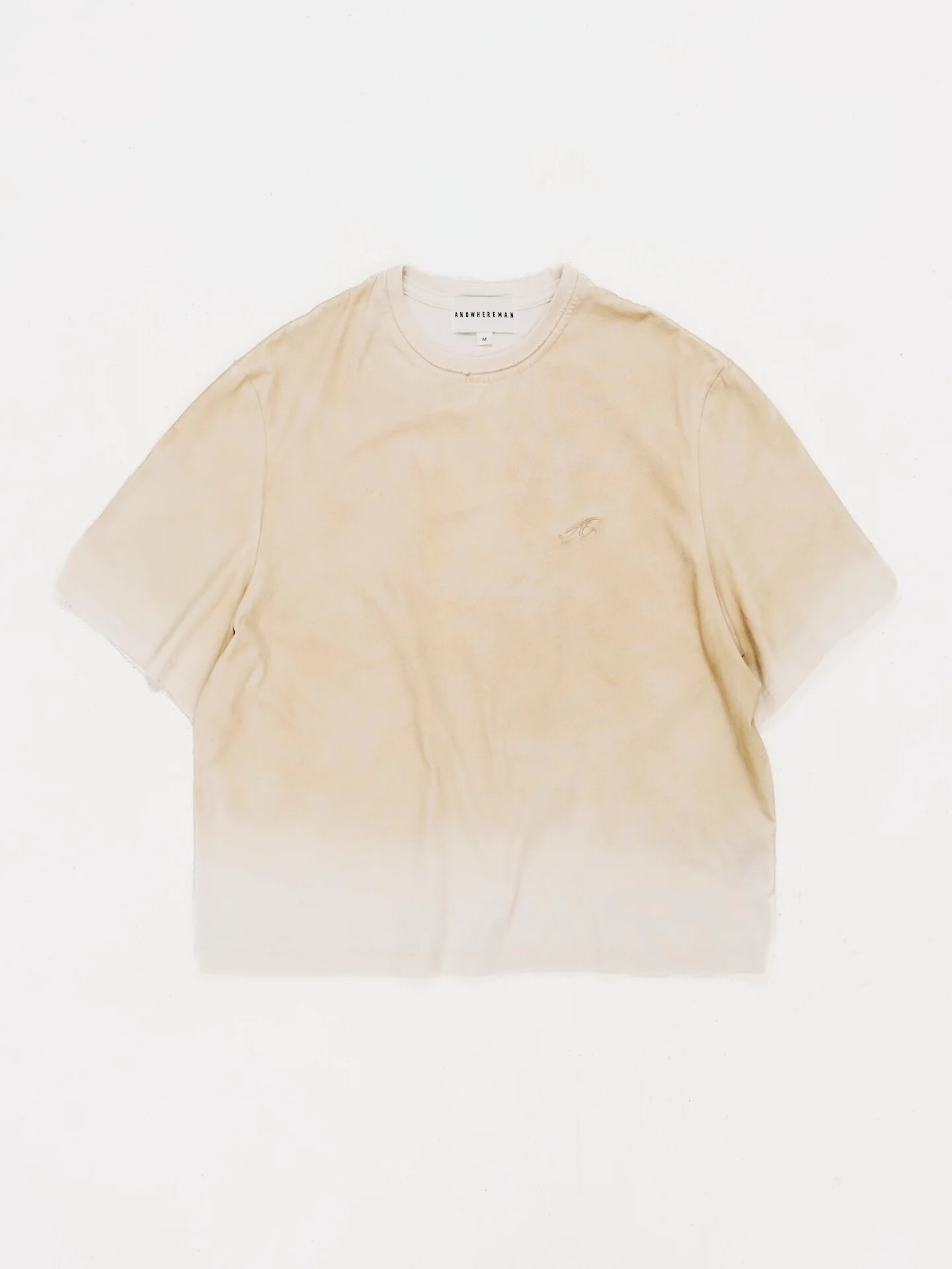 ANOWHEREMAN "A" WASHED CROPPED SS TEE 漸層 水洗 磨破 短T