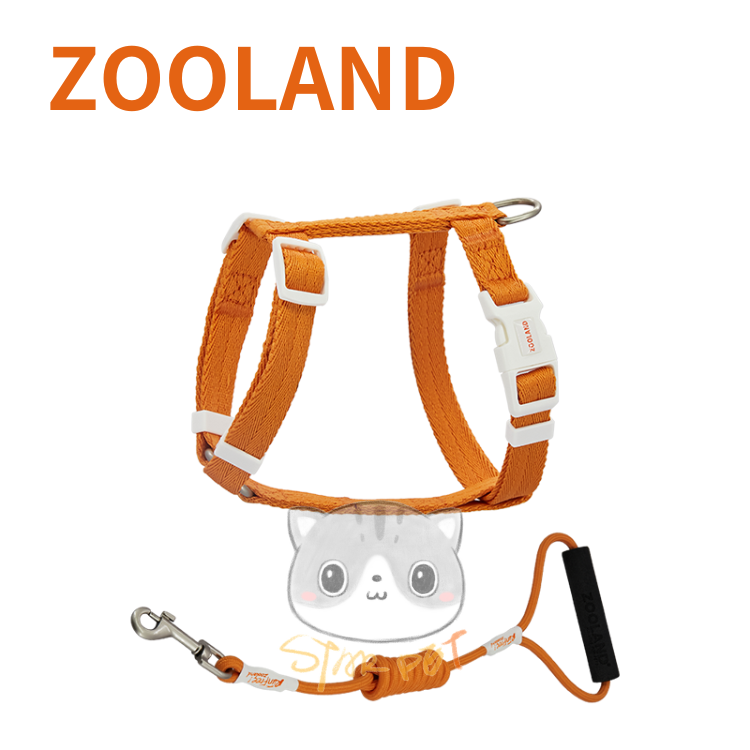 Zooland 貓咪牽引繩 赤茶橙色 S