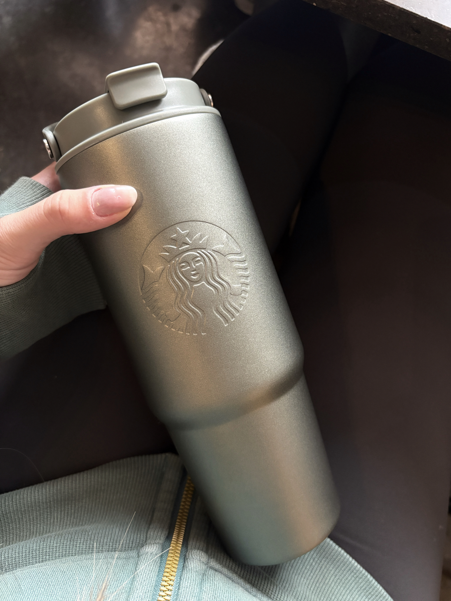 代購-Starbucks星巴克 保冷保溫杯 大容量 雙飲口不鏽鋼隨行杯 灰/粉/黃 800ml