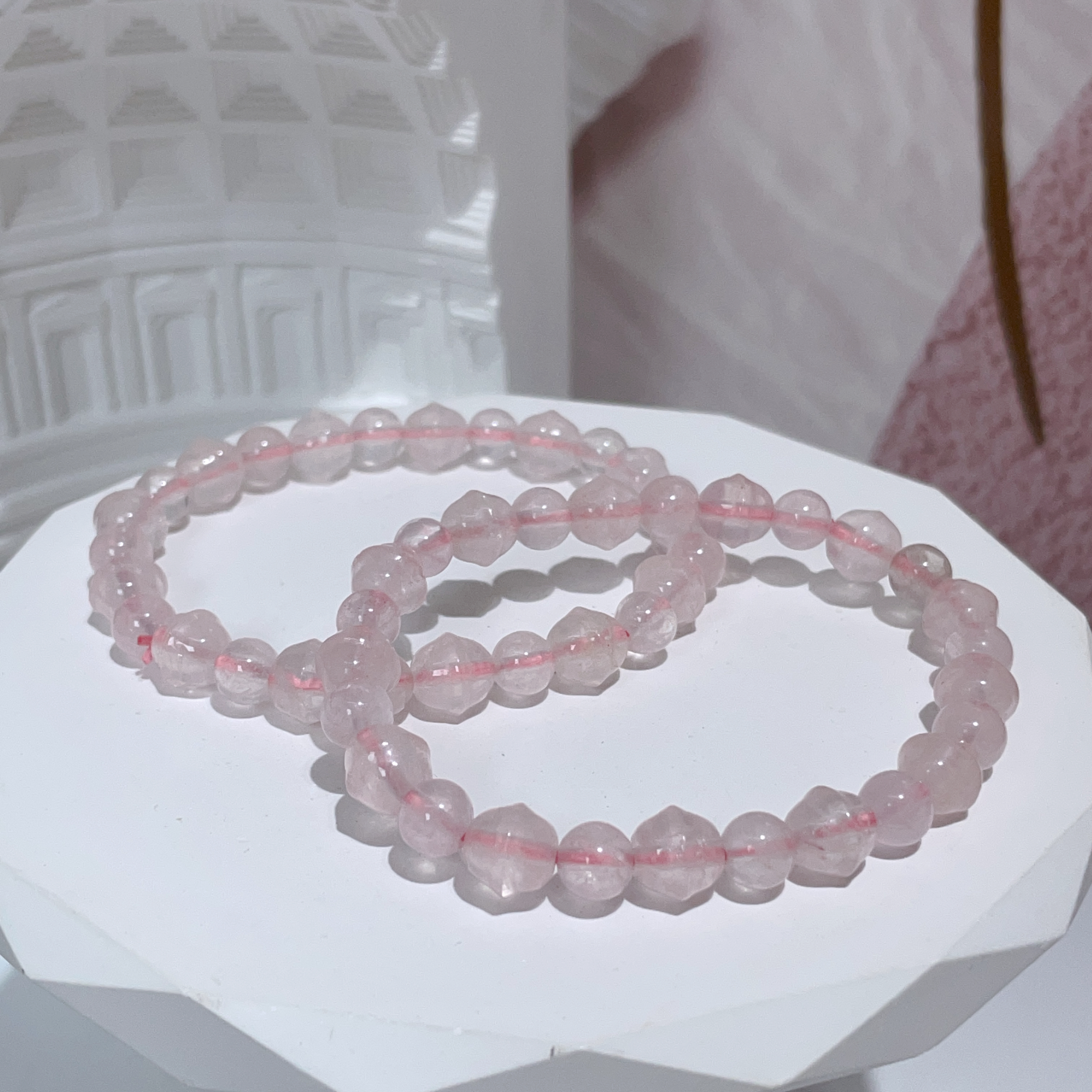 粉晶鈴鐺珠手串 8mm