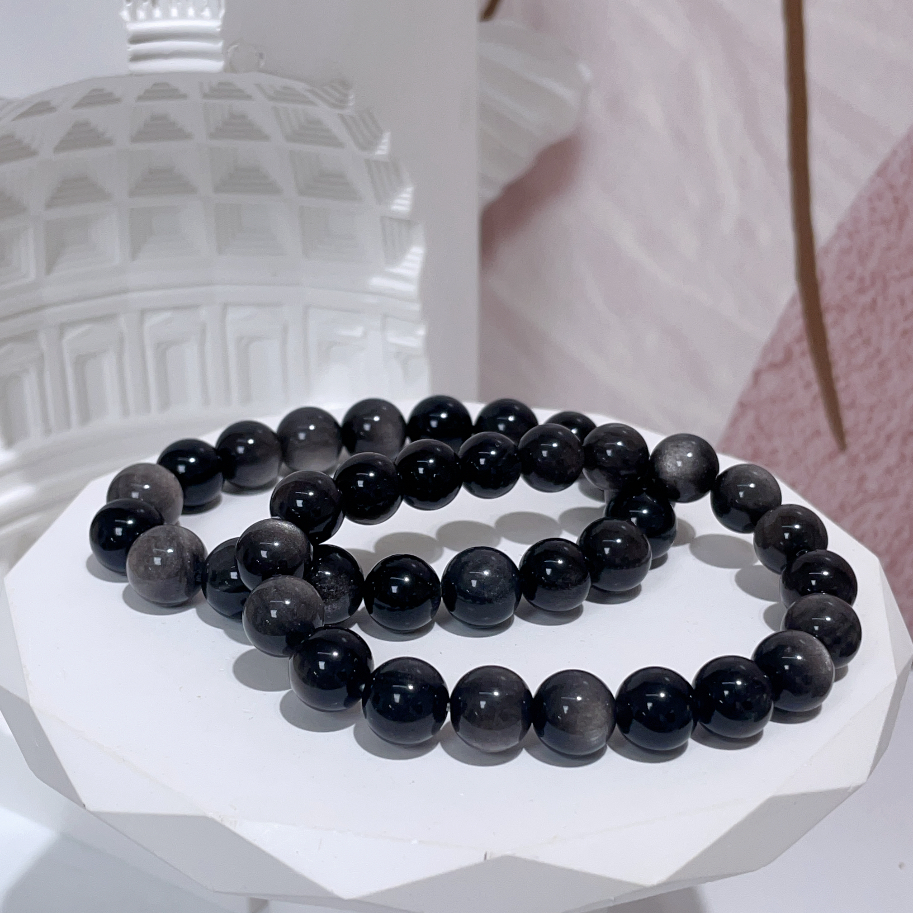 銀曜石手串 10+mm