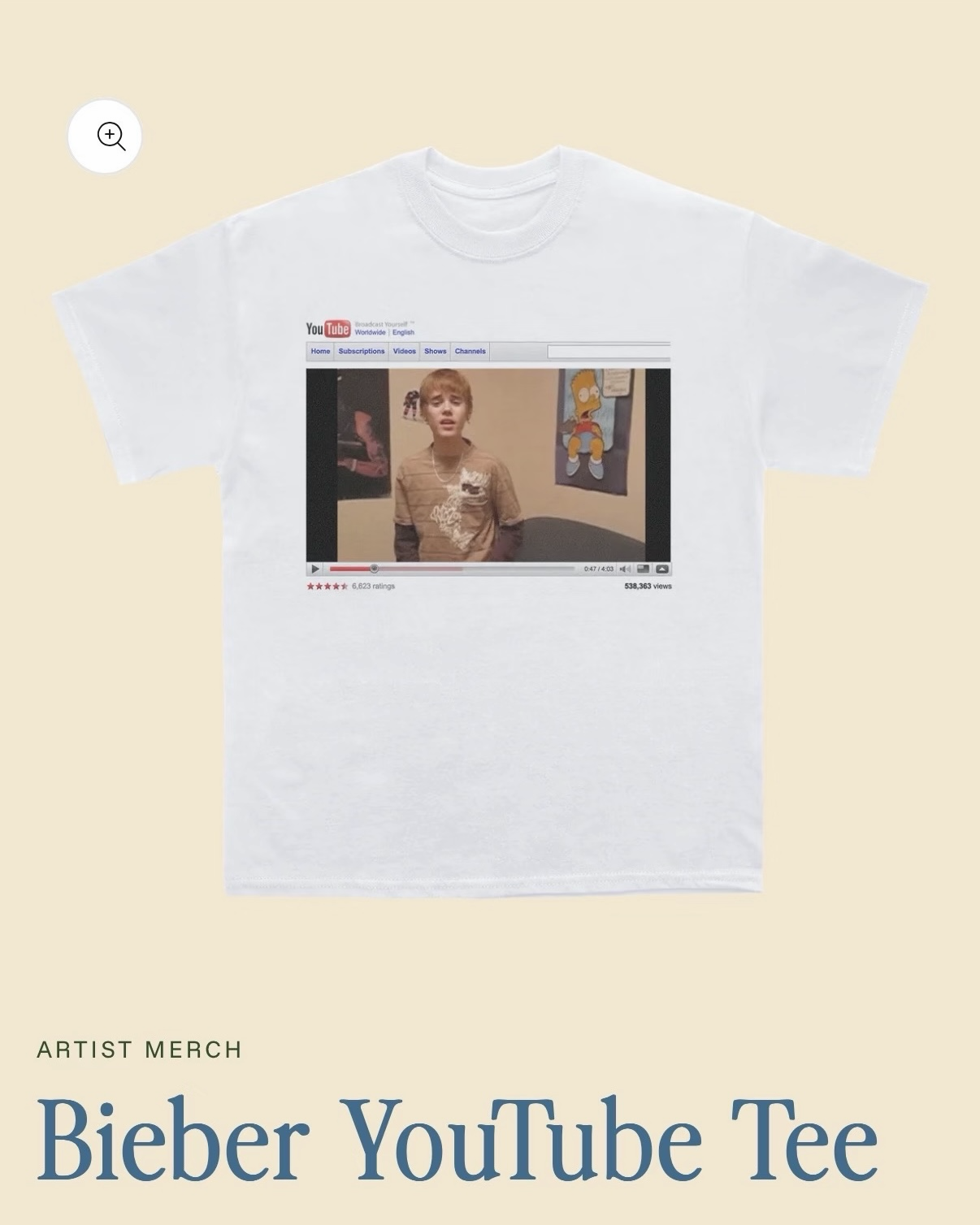 Coachella Bieber YouTube Tee 2026科切拉小賈斯汀小賈短袖短T
