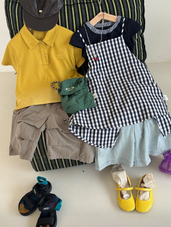 DDC04T084BK  DODO Wardrobe -日系復古格紋層次感上衣套裝