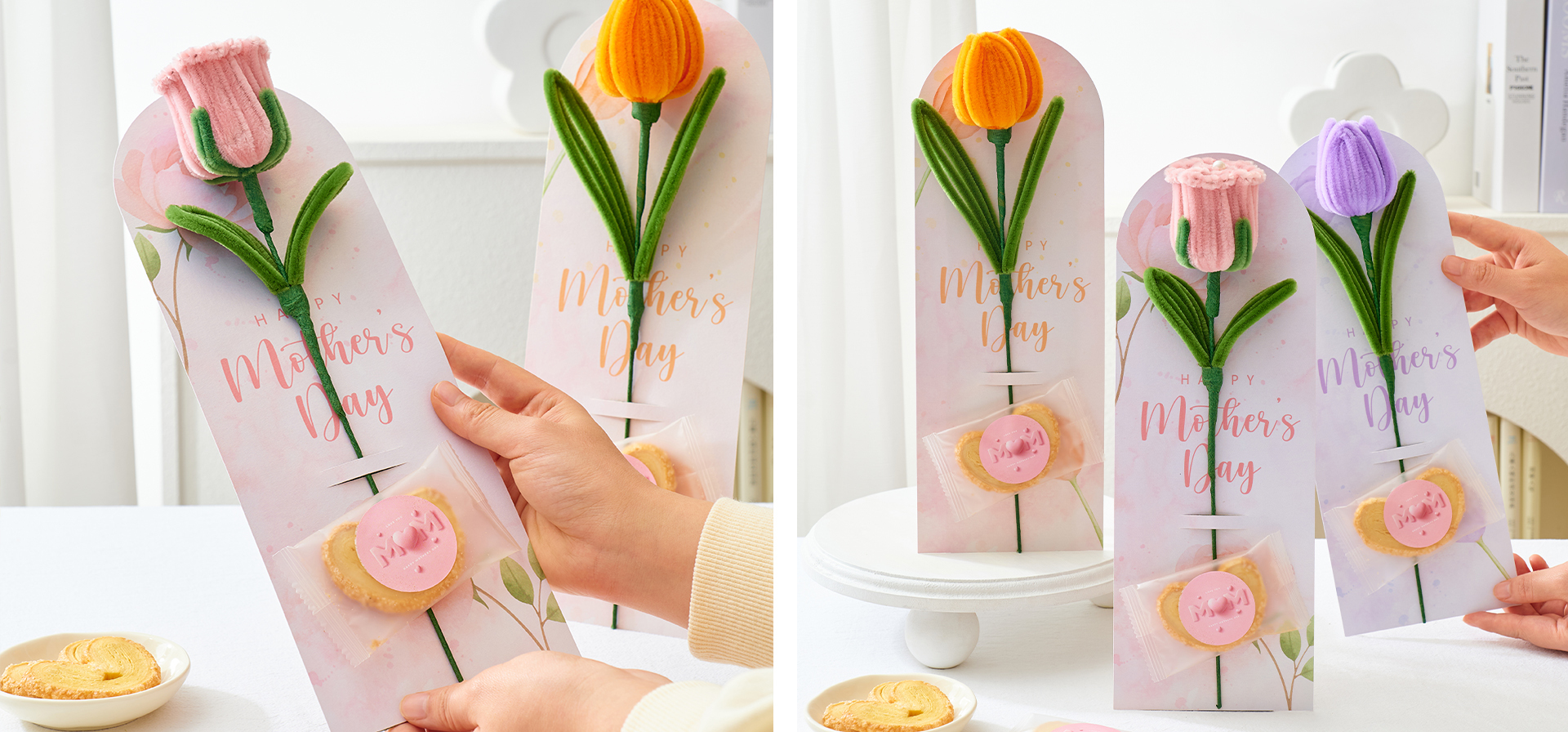 度身訂造母親節禮盒包裝-可選絲帶顏色及祝福語卡片