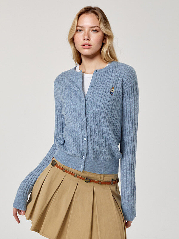 【直播】 WHO.A.U LX041447 Steve高針羊毛絞花開襟上衣