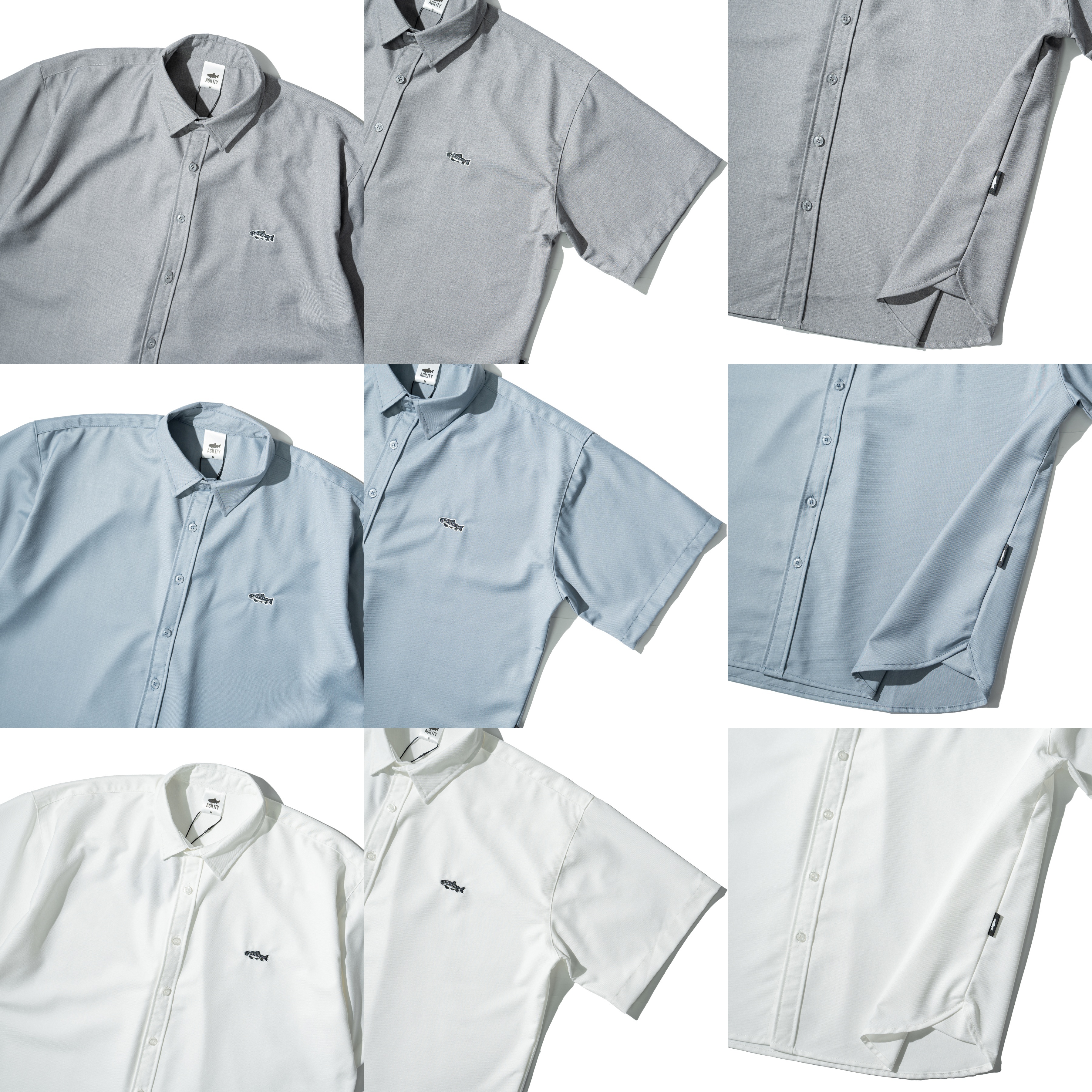 AGILITY Wrinkle Free Embroidery Shirt 小鮭魚 抗皺 短袖襯衫 [SS-N01]
