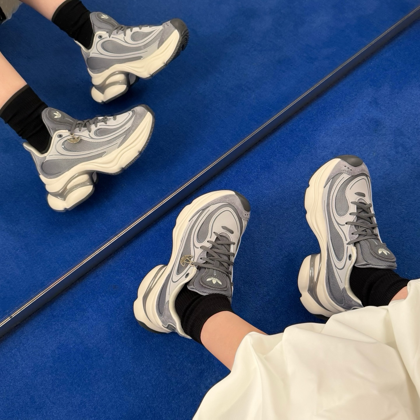 Adidas Originals Ozvenuz 大象灰 灰色 宋雨琦同款 復古 增高 厚底 蝴蝶鞋 KJ3974