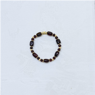 0414gz11-GZday1-撫順琥珀4月-撫順龍滴血隨型Diy手串24k包金（A11）