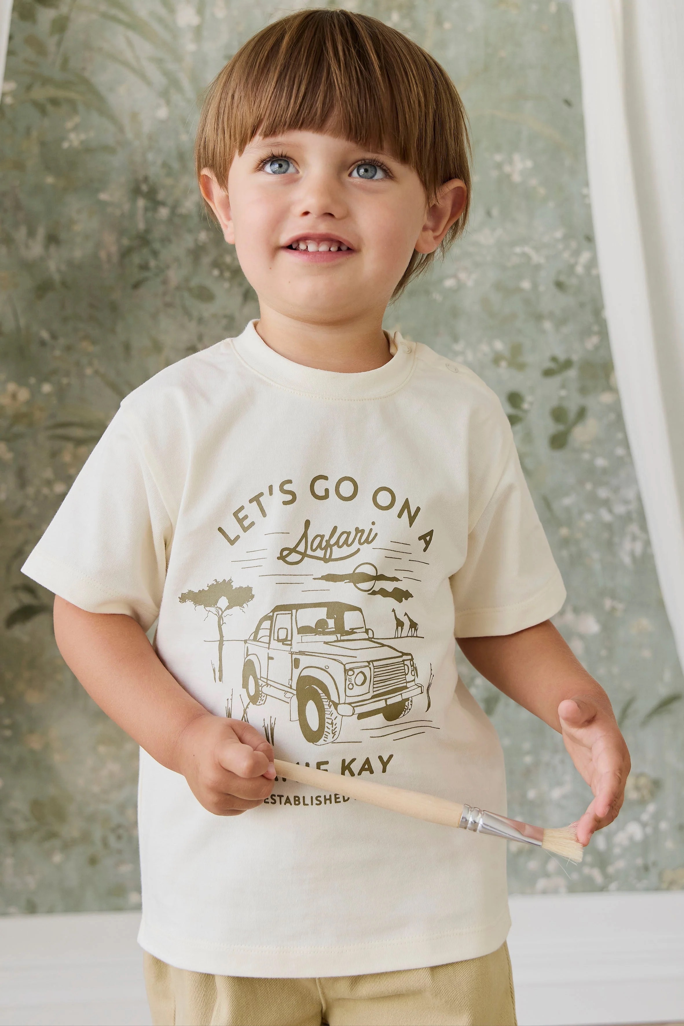 【預購】JAMIE KAY -Organic Cotton Bjorn Tee（Parchment Safari Truck)