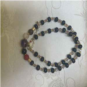 0414gz15-GZday1-撫順琥珀4月-撫順五行龍滴血DIY項鏈7m（A15）