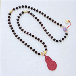 0414gz16-GZday1-撫順琥珀4月-撫順龍滴血DIY項鏈6m14包金（A16）