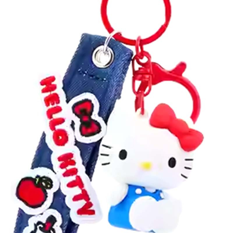 三麗鷗家族牛仔布系列手繩扣 HELLO KITTY 掛飾 吊飾 YSK03381 [台灣現貨]
