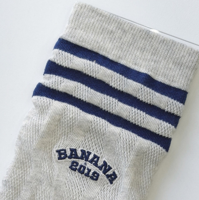 刺繡學院長襪-灰