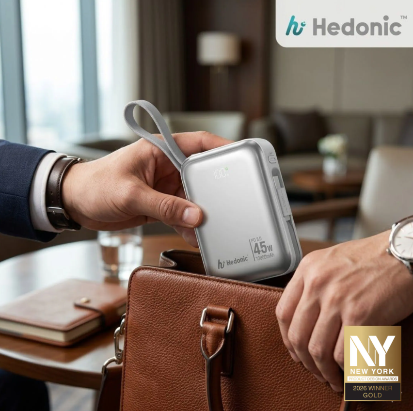 CCC 認證 (二維碼) Hedonic PD 3.0 45W快充 10000mah流動充電池 (附嵌入式充電線) 81082, 81083