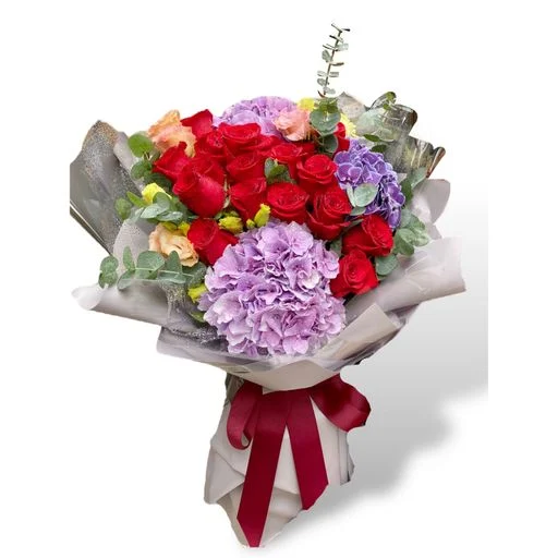 W - Hydrangea Series - Dutch Hydrangea Freedom Rose Bouquet_HYD55050