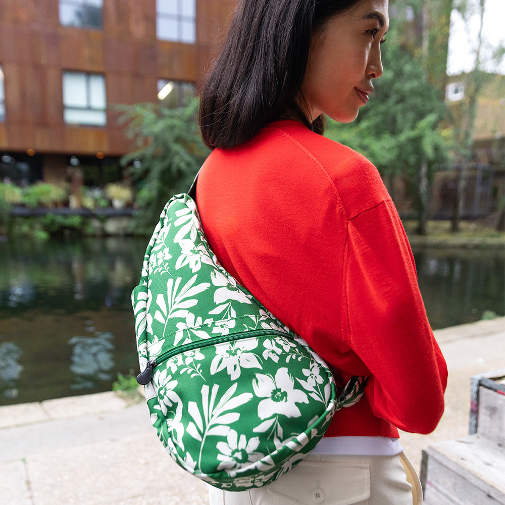 印花系列RECYCLED PRINT SMALL 斜背包-原野綠