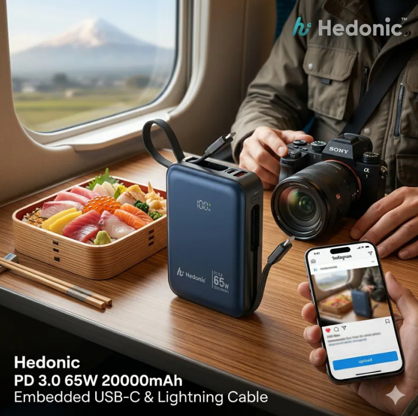 Hedonic CCC 認證(二維碼) PD 3.0 65W Lightning & USB-C 20,000mAh, 81081 C11