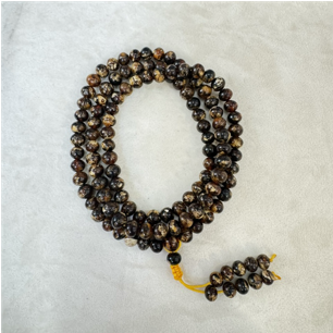 0414gz33-GZday1-撫順琥珀4月-撫順幹白花佛珠7m（A33）