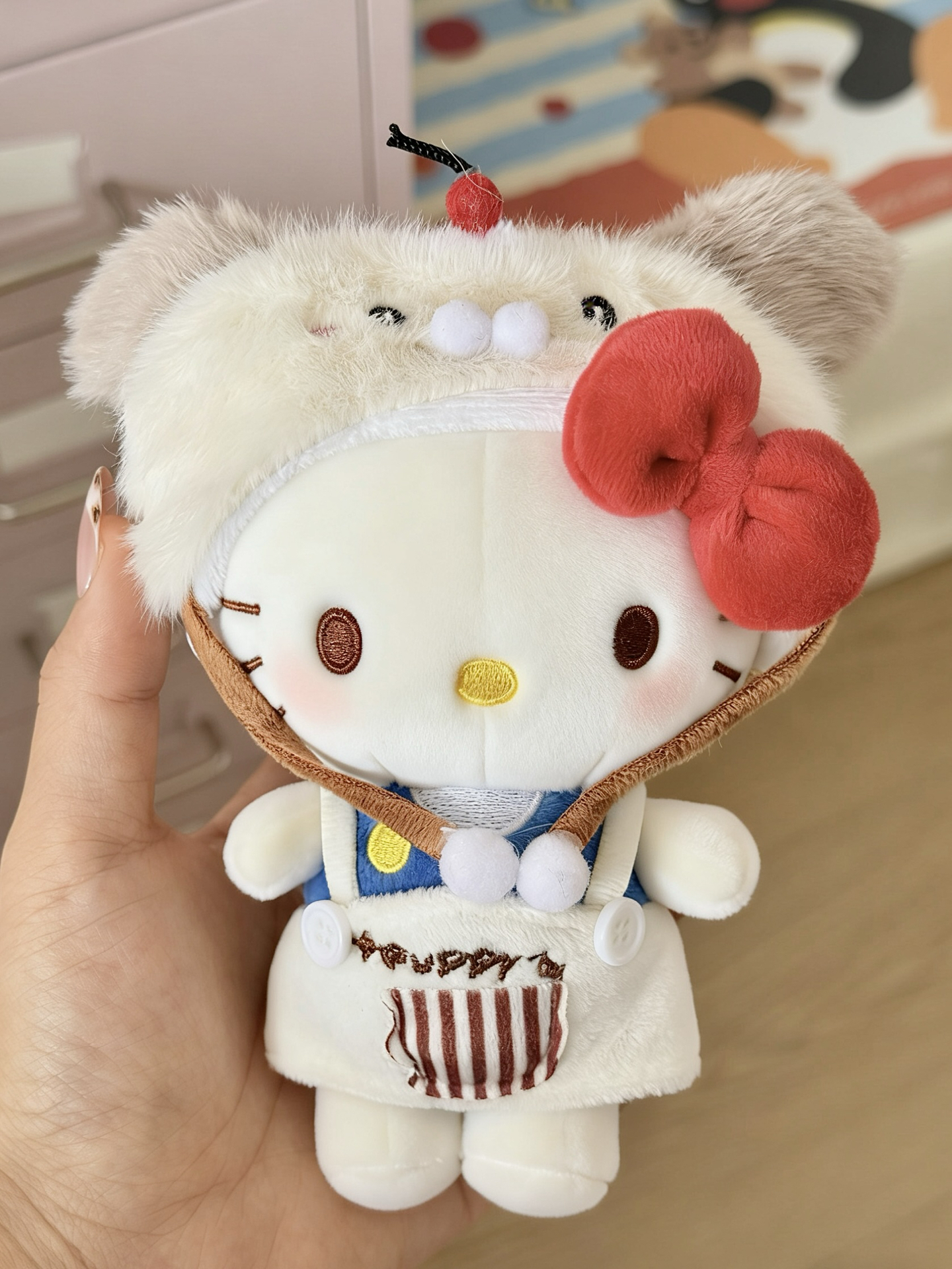 代購-Sanrio三麗鷗 HelloKitty聯名 可愛毛絨掛件 掛飾 玩偶 小狗套裝