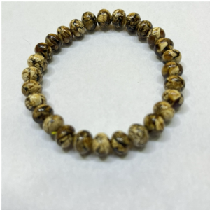 0414gz36-GZday1-撫順琥珀4月-撫順幹白花手串（A36）