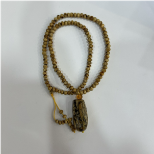 0414gz37-GZday1-撫順琥珀4月-撫順幹白花吊墜項鏈（A37）