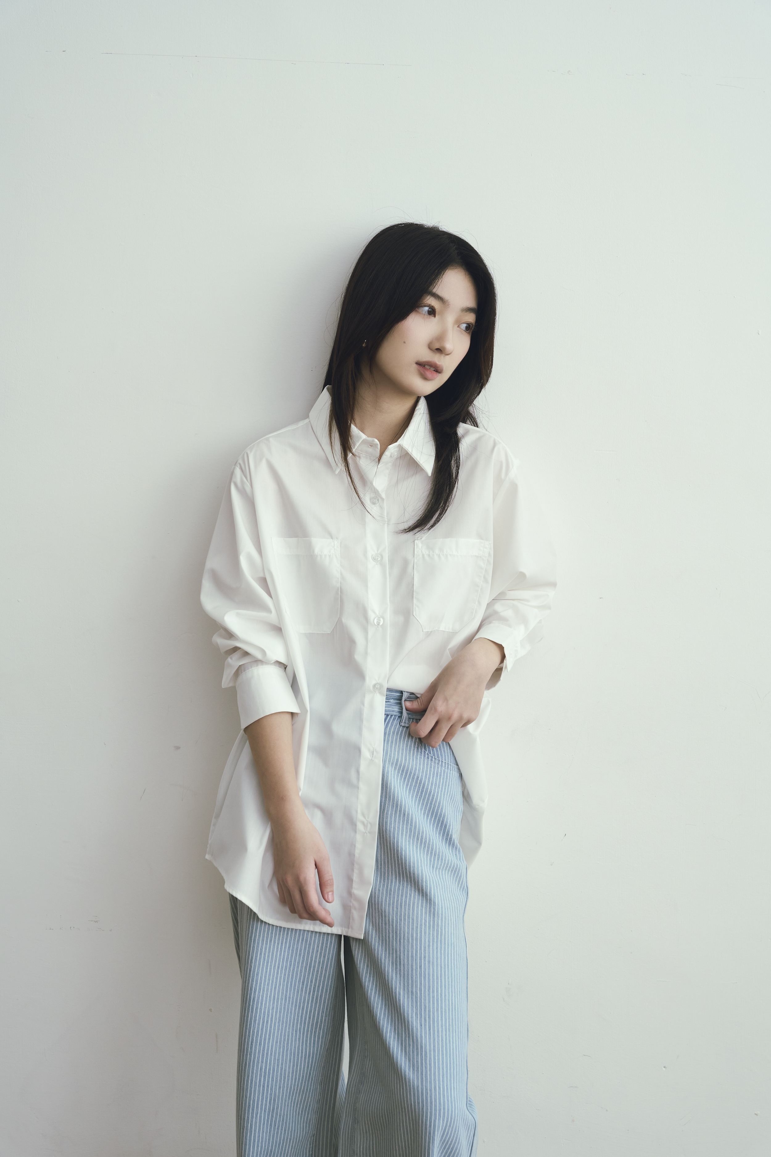 Gmade-經典中的經典 高級感素面白襯衫-白