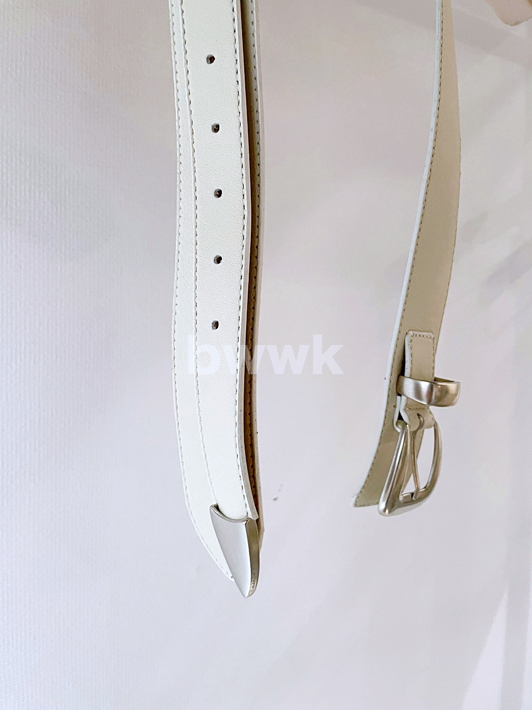 寬窄雙層感腰帶-象牙白