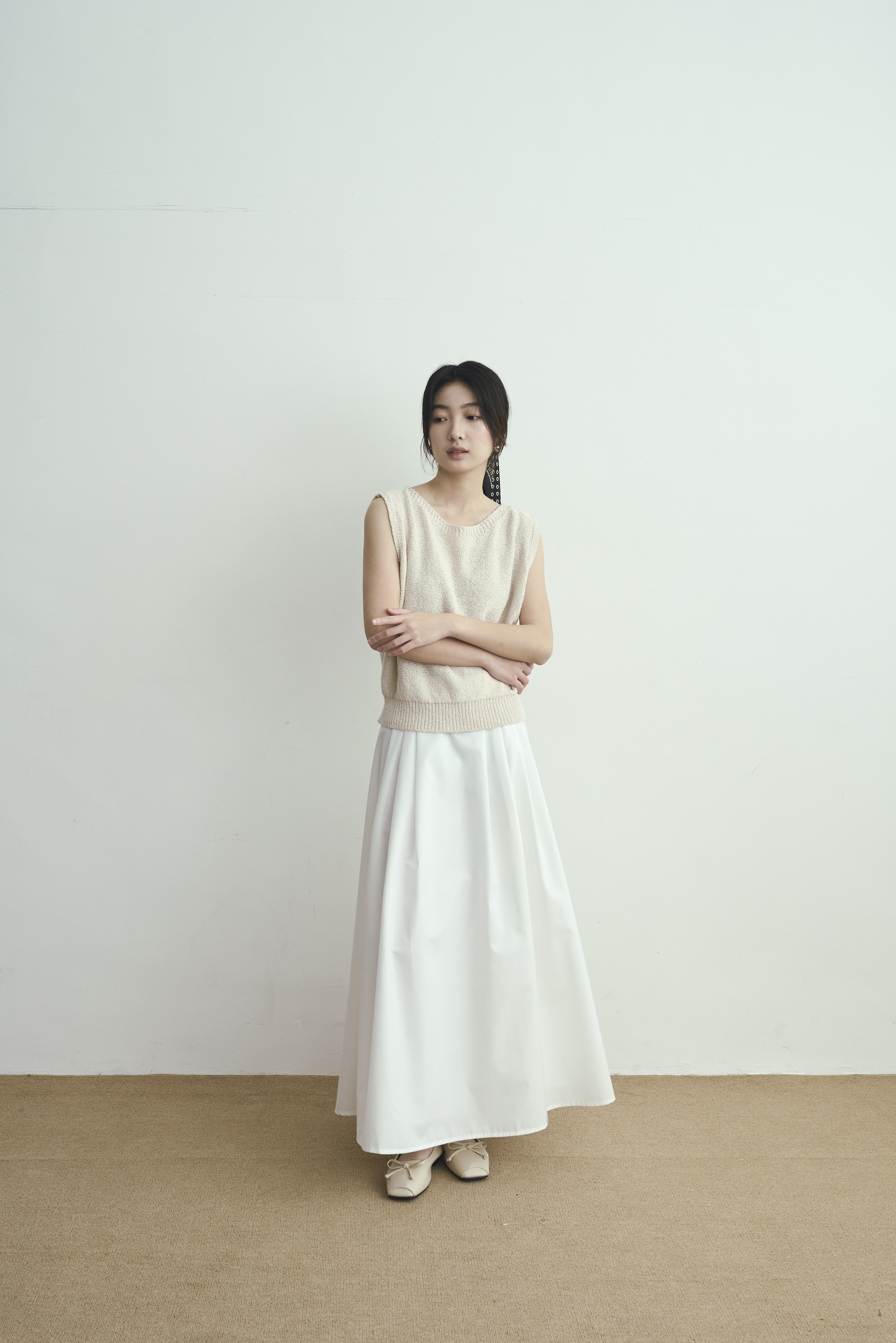 Gmade/收臀活摺後鬆緊遮瑕裙-白【4月底出貨】