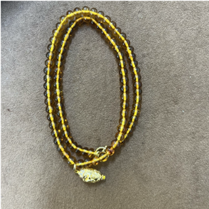 0414gz44-GZday1-撫順琥珀4月-撫順豆油diy項鏈（A44）