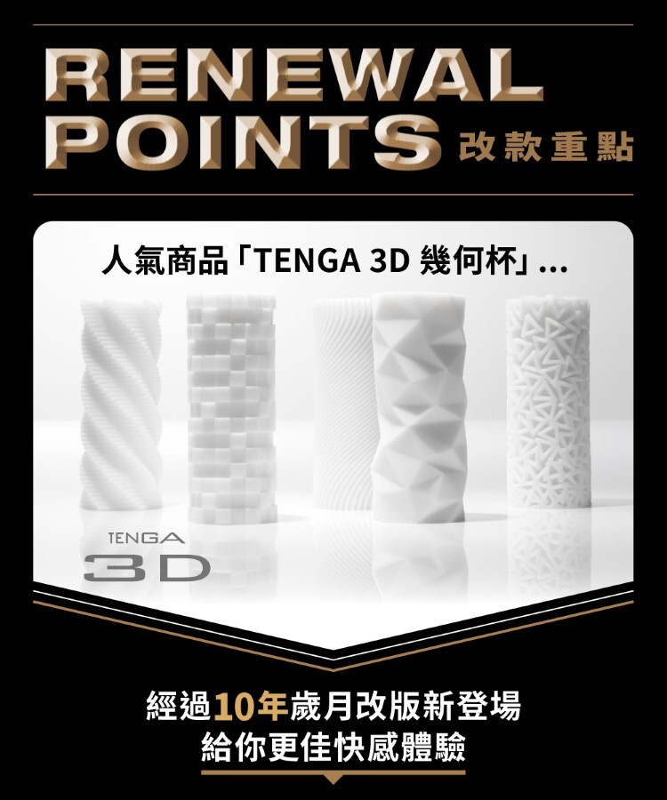 TENGA 3Dx 極上幾何杯 重複性使用飛機杯