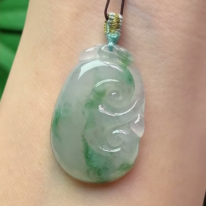翡翠冰種飄花如意,天然翡翠A玉, 緬甸玉, Jade, Jadeite
