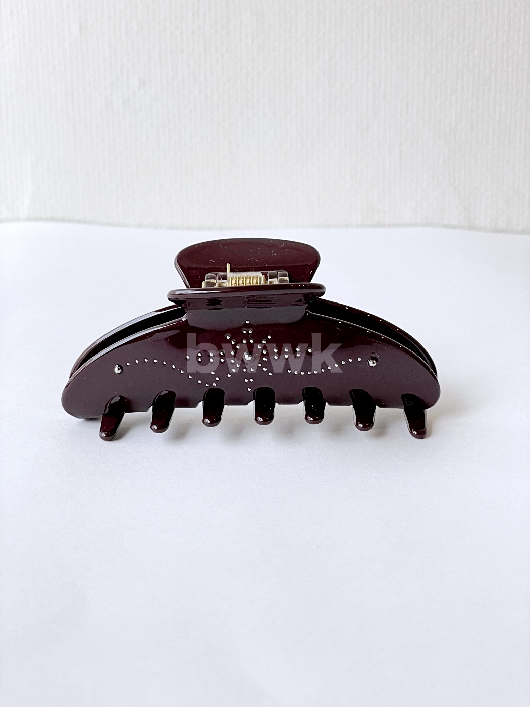 莫蘭迪色系鑲鑽抓夾-深咖