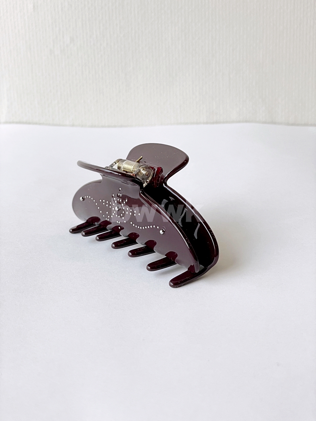 莫蘭迪色系鑲鑽抓夾-深咖