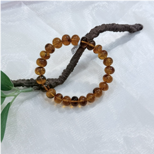 0414gz56-GZday1-撫順琥珀4月-撫順特級豆油黃手串10m（A56）